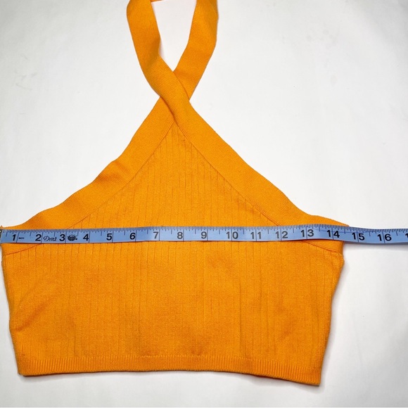 BDG Harlow Sweater Halter Crop Tank Top bright orange large - Picture 7 of 9